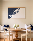 Atlantic City matte map art in dining nook setting