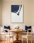 Bald Head Island canvas map art in dining nook setting