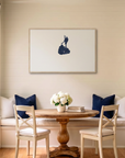 Block Island canvas map art in dining nook setting