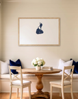 Block Island matte map art in dining nook setting