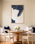 Cape May matte map art in dining nook setting