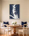 Chesapeake Bay / Maryland canvas map art in dining nook setting