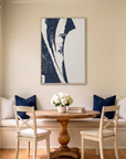 Cocoa Beach canvas map art in dining nook setting