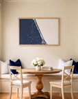Daytona Beach matte map art in dining nook setting