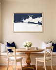 Destin matte map art in dining nook setting