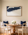 Fire Island canvas map art in dining nook setting