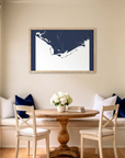 Forgotten Coast matte map art in dining nook setting