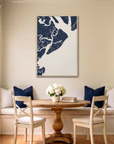 Hilton Head Island canvas map art in dining nook setting