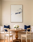 Key West canvas map art in dining nook setting