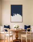 Long Beach canvas map art in dining nook setting