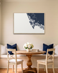 Marco Island canvas map art in dining nook setting