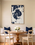 Mount Desert canvas map art in dining nook setting