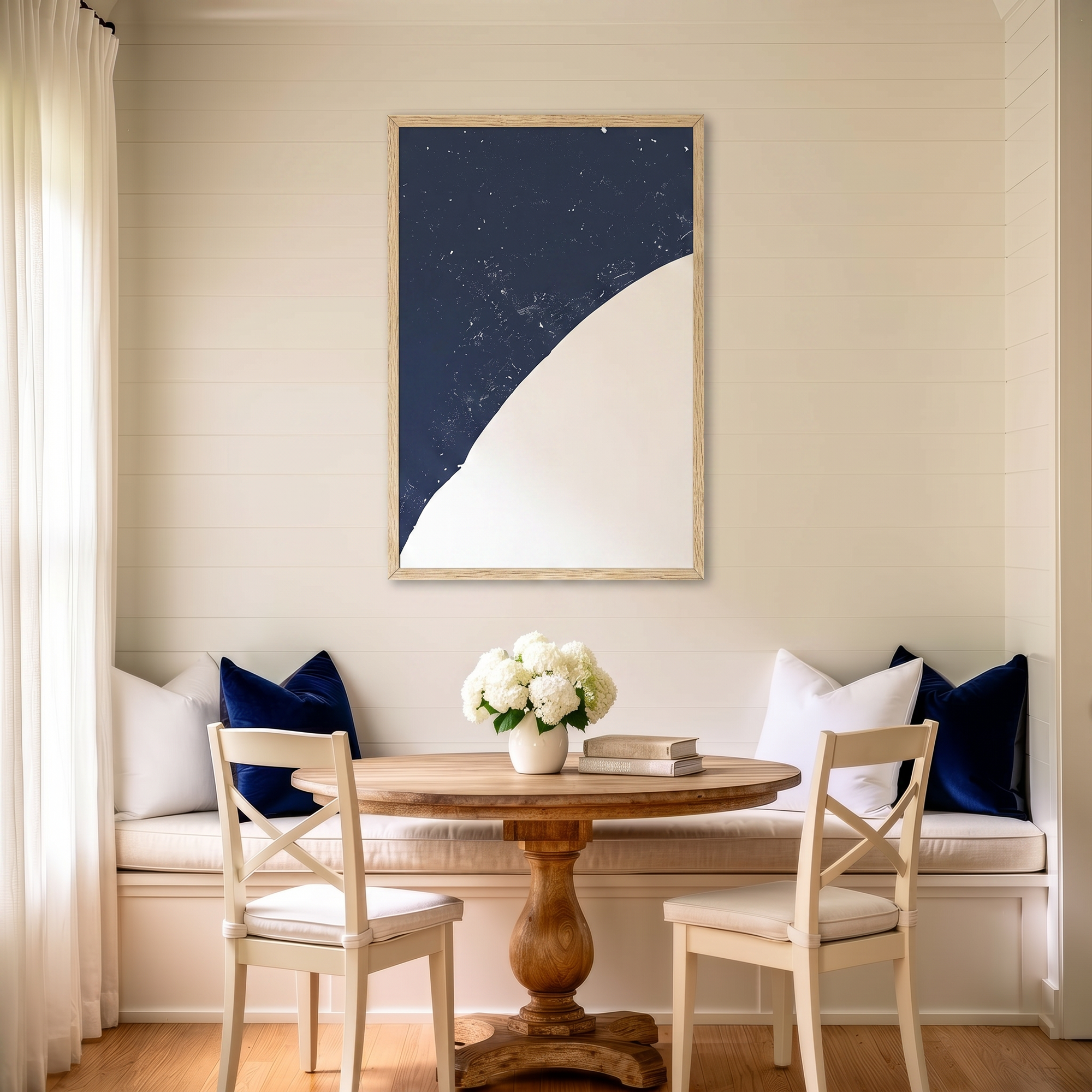 Myrtle Beach matte map art in dining nook setting