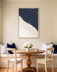 Newport Beach matte map art in dining nook setting