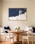 Newport matte map art in dining nook setting