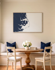 Outer Banks canvas map art in dining nook setting