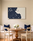 Plymouth canvas map art in dining nook setting