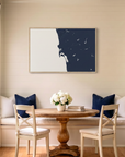 San Diego Coast canvas map art in dining nook setting