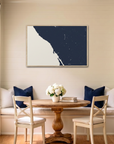 Sonoma Coast canvas map art in dining nook setting