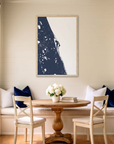 Space Coast matte map art in dining nook setting