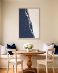 St. Augustine matte map art in dining nook setting