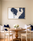 St. Petersburg matte map art in dining nook setting