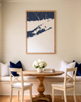 The Hamptons matte map art in dining nook setting