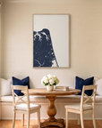 Virginia Beach canvas map art in dining nook setting