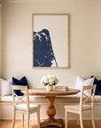 Virginia Beach matte map art in dining nook setting