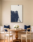 Virginia Beach canvas map art in dining nook setting