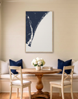 Wilmington canvas map art in dining nook setting
