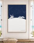 Emerald Coast canvas map — window-scene interior