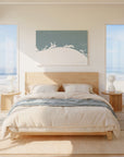 Emerald Coast soft blue horizontal wrapped canvas map in the ratio 3:2 hand mockup