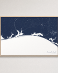 Emerald Coast Coastal Map — Canvas Horizontal — navy, Light Wood
