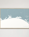 Emerald Coast Coastal Map — Canvas Horizontal, soft-blue, Natural Oak