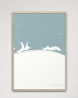 Emerald Coast Coastal Map — Canvas Vertical, soft-blue, Natural Oak