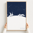 Emerald Coast canvas map — hands holding the canvas in an oak frame