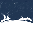 Emerald Coast Coastal Map — Fine Art Print Horizontal, navy, No Frame, 10x8