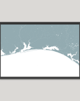 Emerald Coast Coastal Map — Fine Art Print Horizontal, soft-blue, Black Frame, 10x8