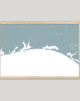 Emerald Coast Coastal Map — Fine Art Print Horizontal, soft-blue, Oak, 10x8