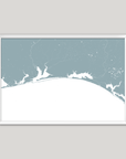 Emerald Coast Coastal Map — Fine Art Print Horizontal, soft-blue, White Frame, 10x8