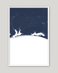 Emerald Coast Coastal Map — Fine Art Print Vertical, navy, White Frame, 8x10