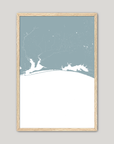 Emerald Coast Coastal Map — Fine Art Print Vertical, soft-blue, Oak, 8x10