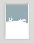 Emerald Coast Coastal Map — Fine Art Print Vertical, soft-blue, White Frame, 8x10