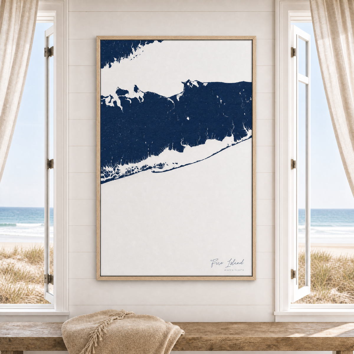 Fire Island canvas map — window-scene interior