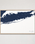 Fire Island Coastal Map — Canvas Horizontal — navy, Light Wood