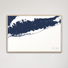 Fire Island Coastal Map — Canvas Horizontal, navy, Natural Oak