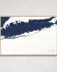 Fire Island Coastal Map — Canvas Horizontal, navy, Natural Oak
