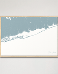 Fire Island Coastal Map — Canvas Horizontal, soft-blue, Natural Oak