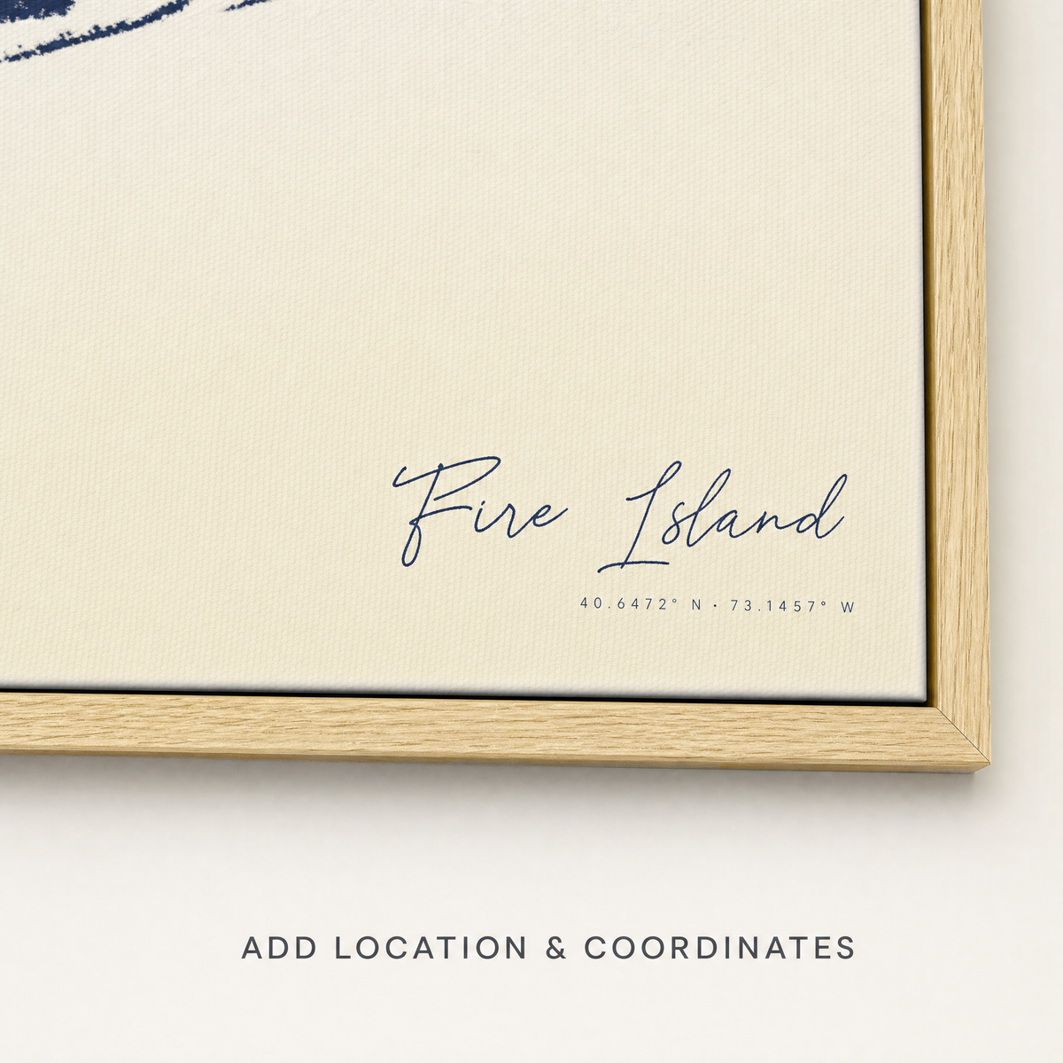 Fire Island canvas map — location and coordinates customization
